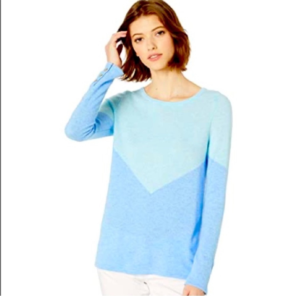 Lilly Pulitzer Blue 100% Cashmere Brigette Crewneck Sweater Size Small